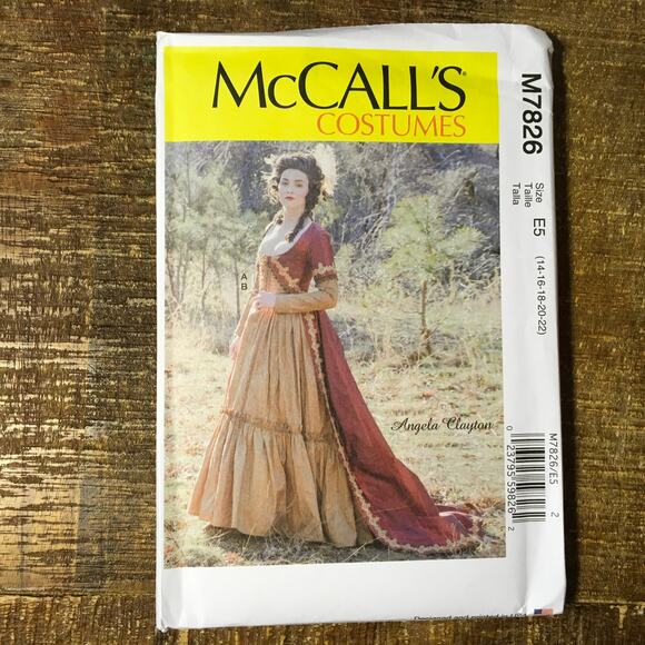 McCalls Sewing Pattern M7826 Renaissance Costume Rococo Robe Skirt 14-22 UNCUT - Picture 1 of 3